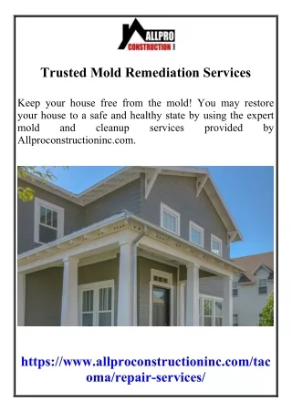 Trusted Mold Remediation Services