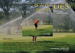 PDF✔️Download❤️ Bad Lies: A Field Guide to Lost Balls, Missing Links, and Other Golf Misha