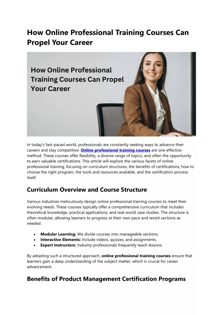 how online professional training courses