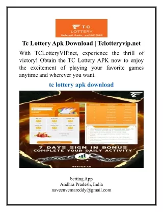 Tc Lottery Apk Download | Tclotteryvip.net