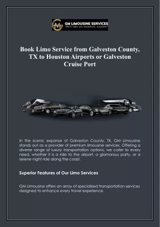 Book Limo Service from Galveston County