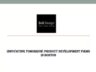 Innovating Tomorrow Product Development Firms in Boston