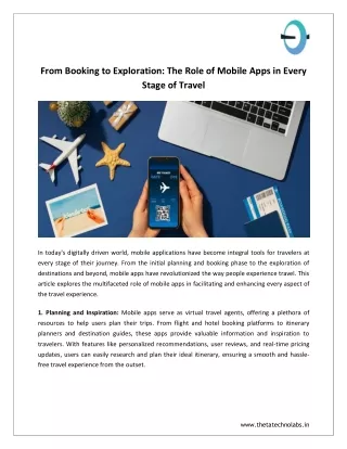From Booking to Exploration The Role of Mobile Apps in Every Stage of Travel
