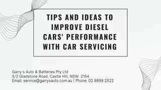 tips and ideas to improve diesel cars performance