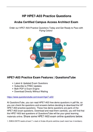 HPE7-A03 Practice Questions - Get Ready with the Latest HPE7-A03 Practice Test