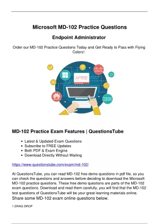 MD-102 Practice Questions - Get Ready with the Latest MD-102 Practice Test
