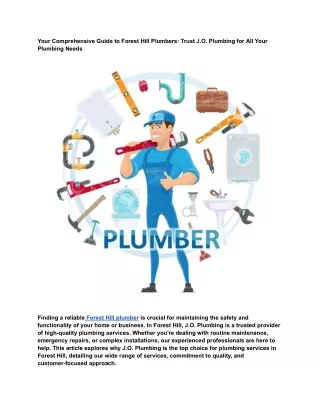 forest hills plumber with jo plumbing