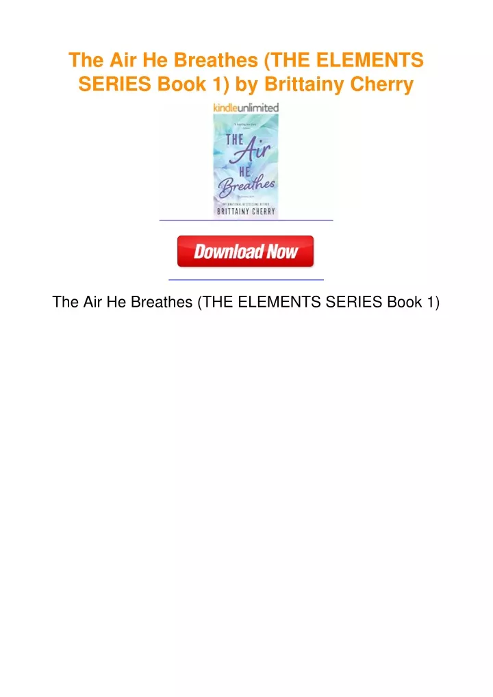 the air he breathes the elements series book