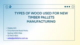 Types of Wood Used For New Timber Pallets Manufacturing