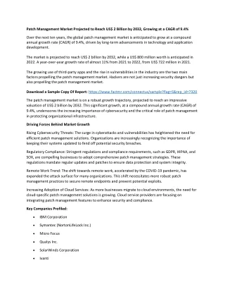 patch management market projected to reach