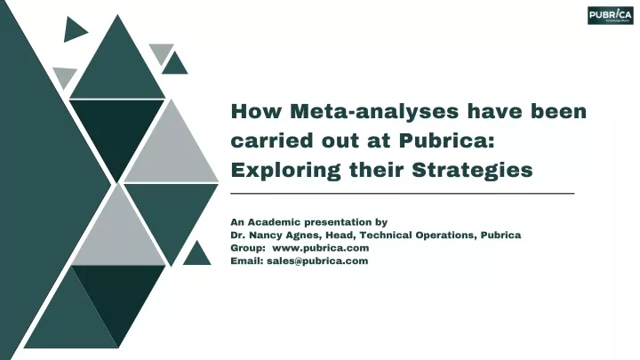 how meta analyses have been carried