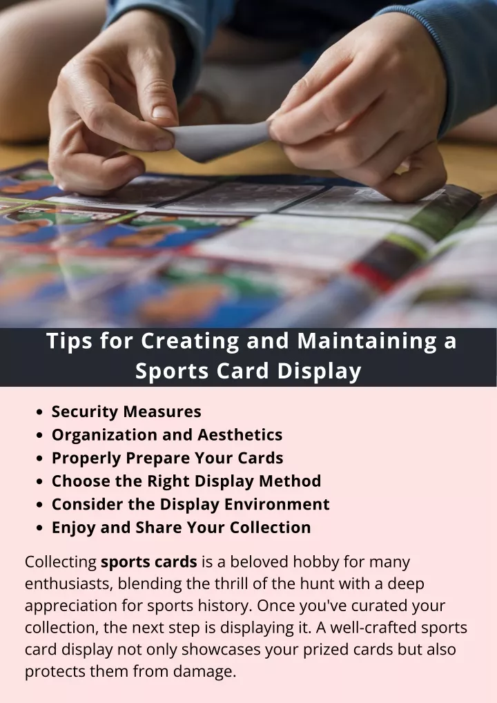 tips for creating and maintaining a sports card