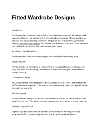 fitted wardrobe designs