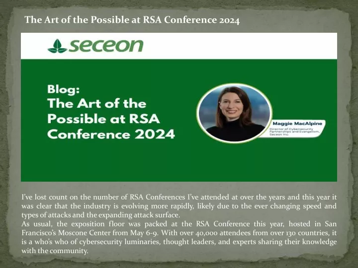 the art of the possible at rsa conference 2024