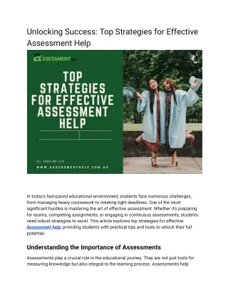 Top Strategies for Effective Assessment Help