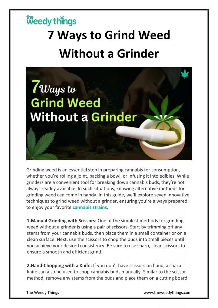 7 ways to grind weed without a grinder