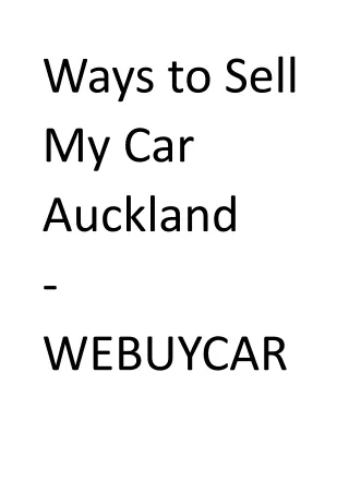 Ways to Sell My Car Auckland to WEBUYCAR