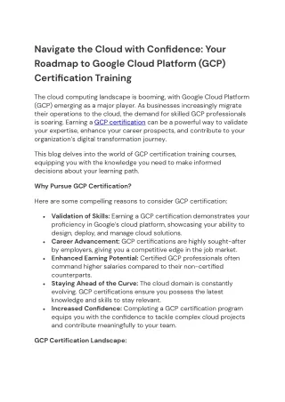 navigate the cloud with confidence your roadmap