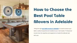 How to Choose the Best Pool Table Movers in Adelaide