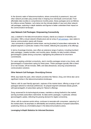 Navigating the Telecommunications Landscape_ A Comprehensive Analysis of Jazz and Other Network Call Packages