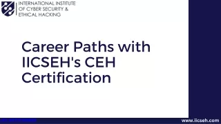 Career Path with IICSEH CEH Certification