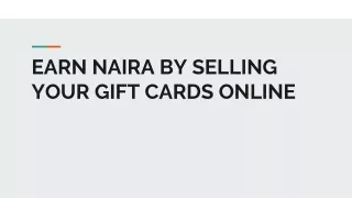 EARN NAIRA BY SELLING YOUR GIFT CARDS ONLINE
