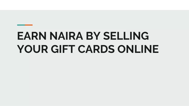 earn naira by selling your gift cards online