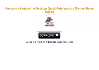 Cocoa in a Nutshell: A Desktop Quick Reference by Michael Beam [PDF EBOOK EPUB KINDLE]