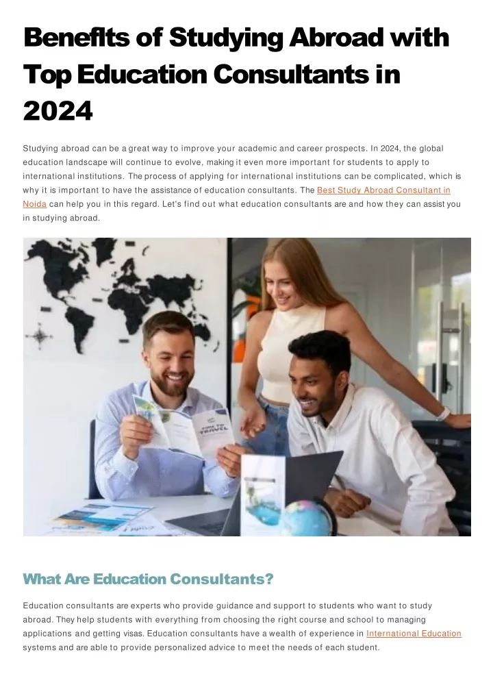 beneflts of studying abroad with top education consultants in 2024