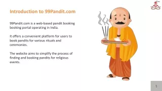 Presentation on 99Pandit_Booking Process_ Reviews_Pandit_Services_And_More