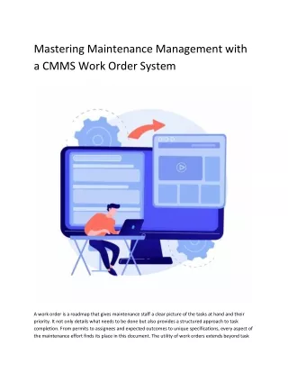 Mastering Maintenance Management with a CMMS Work Order System