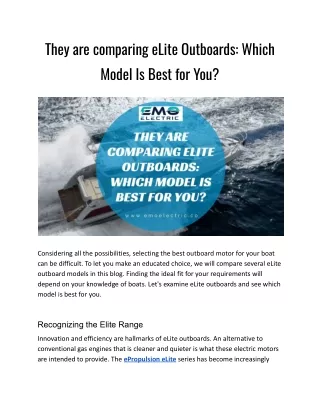 they are comparing elite outboards which model