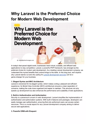 why laravel is the preferred choice for modern