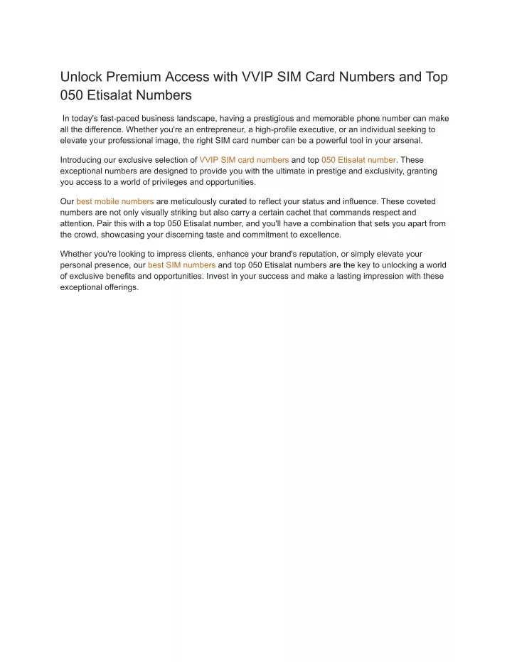 unlock premium access with vvip sim card numbers