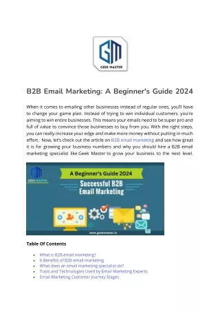 B2B Email Marketing - A Comprehensive Guide