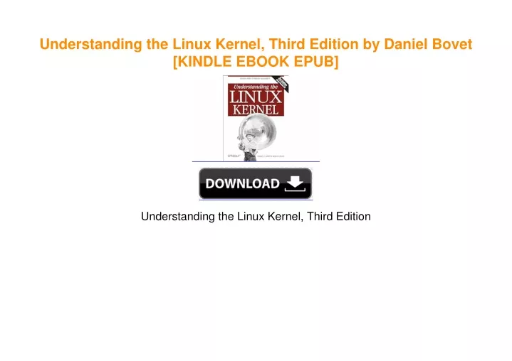 PPT - Understanding the Linux Kernel, Third Edition by Daniel Bovet ...