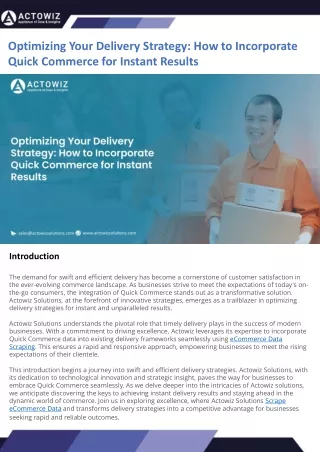 Optimizing Your Delivery Strategy How to Incorporate Quick Commerce for Instant Results