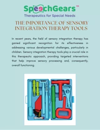 Unlocking Potential: The Power of Sensory Integration Therapy Tools