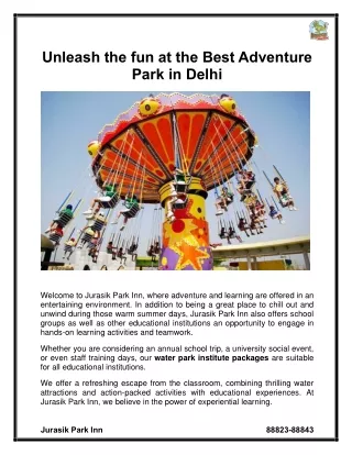 Unleash the fun at the Best Adventure Park in Delhi