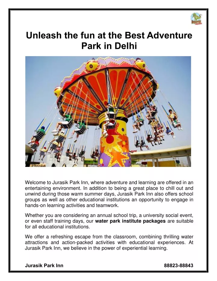 unleash the fun at the best adventure park