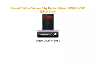 Berserk Deluxe Volume 3 by Kentaro Miura [PDF,EPuB,AudioBook,Ebook]