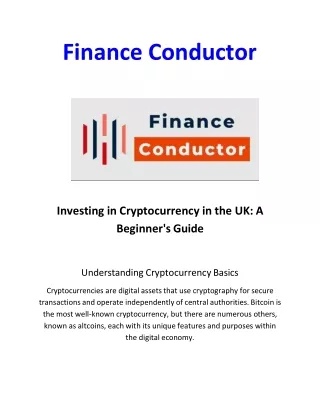 Investing in Cryptocurrency in the UK