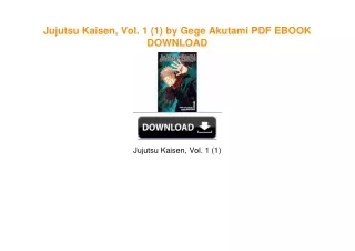 Jujutsu Kaisen, Vol. 1 (1) by Gege Akutami download ebook PDF EPUB