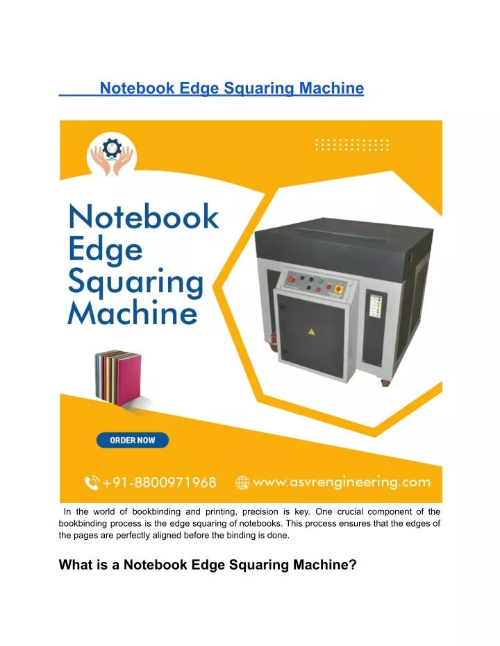 notebook edge squaring machine