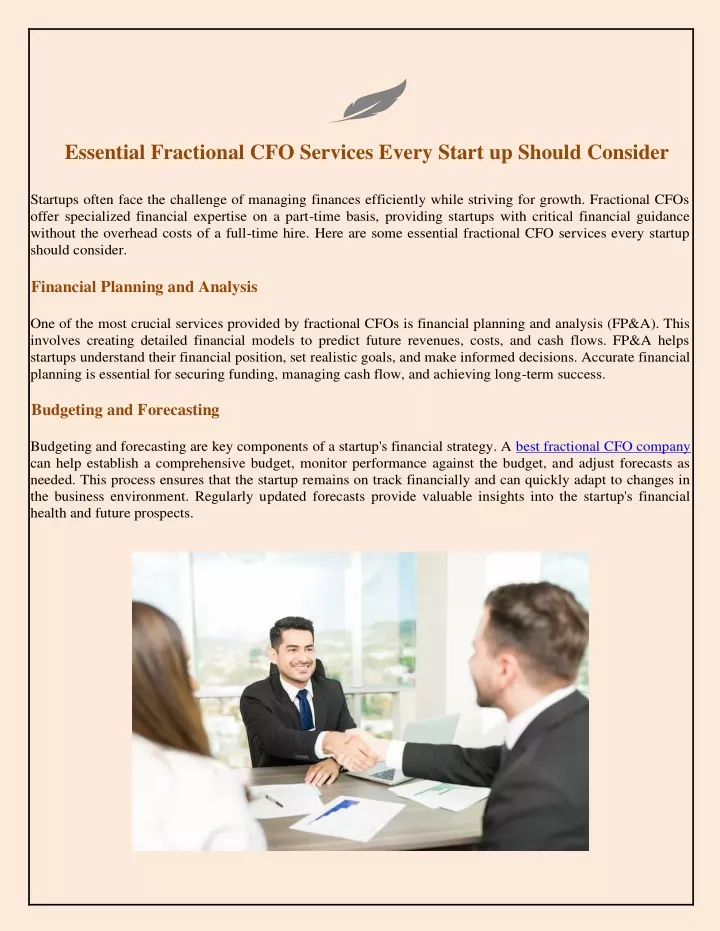 essential fractional cfo services every start