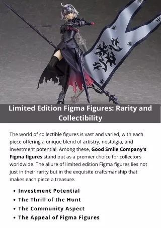 Limited Edition Figma Figures Rarity and Collectibility