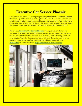 Executive Car Service Phoenix