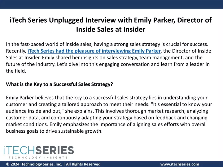 itech series unplugged interview with emily