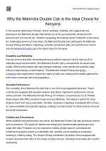 Why the Mahindra Double Cab is the Ideal Choice for Kenyans - slide 1