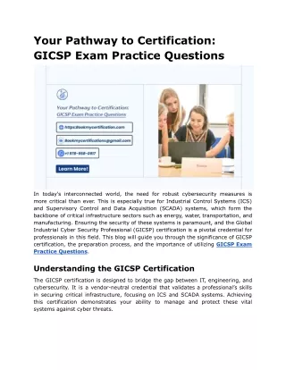 Your Pathway to Certification_ GICSP Exam Practice Questions